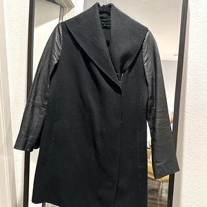 Vince Leather/Wool Coat